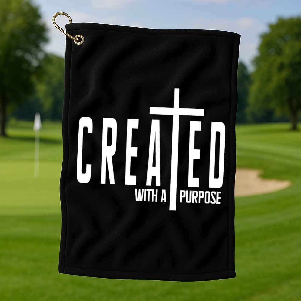 Created With A Purpose Jesus Golf Towel