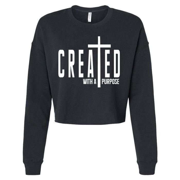 Created With A Purpose Jesus Cropped Pullover Crew