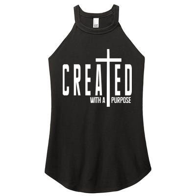 Created With A Purpose Jesus Women's Perfect Tri Rocker Tank