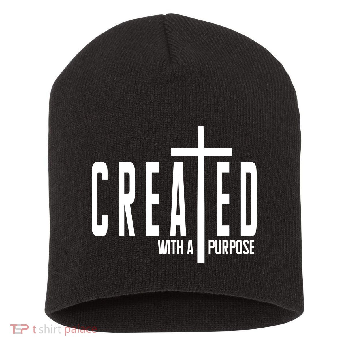 Created With A Purpose Jesus Short Acrylic Beanie