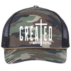 Created With A Purpose Jesus Retro Rope Trucker Hat Cap