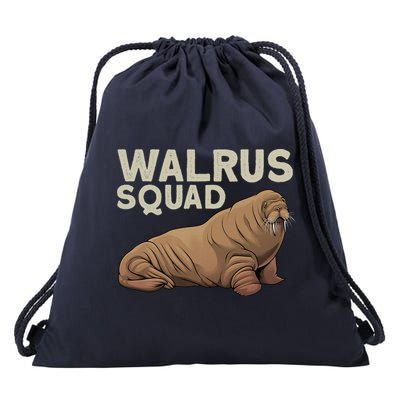 Cool Walrus Art For Ocean Animal Walrus Lover Drawstring Bag