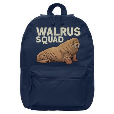 Cool Walrus Art For Ocean Animal Walrus Lover 16 in Basic Backpack