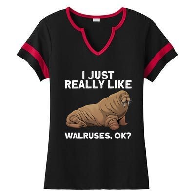 Cool Walrus Art For Pinniped Animal Walrus Lover Ladies Halftime Notch Neck Tee