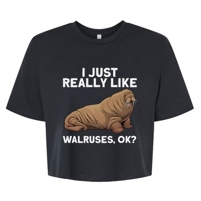 Cool Walrus Art For Pinniped Animal Walrus Lover Bella+Canvas Jersey Crop Tee