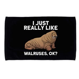 Cool Walrus Art For Pinniped Animal Walrus Lover Microfiber Hand Towel