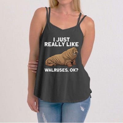 Cool Walrus Art For Pinniped Animal Walrus Lover Women's Strappy Tank