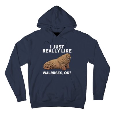 Cool Walrus Art For Pinniped Animal Walrus Lover Hoodie