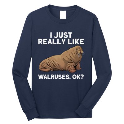 Cool Walrus Art For Pinniped Animal Walrus Lover Long Sleeve Shirt