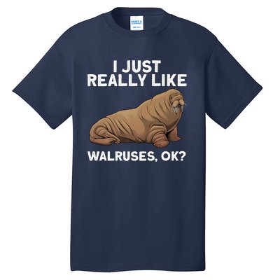 Cool Walrus Art For Pinniped Animal Walrus Lover Tall T-Shirt