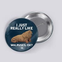 Cool Walrus Art For Pinniped Animal Walrus Lover Button