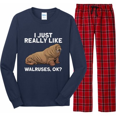 Cool Walrus Art For Pinniped Animal Walrus Lover Long Sleeve Pajama Set