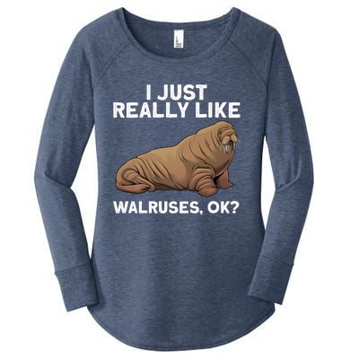 Cool Walrus Art For Pinniped Animal Walrus Lover Women's Perfect Tri Tunic Long Sleeve Shirt