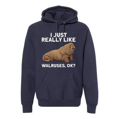 Cool Walrus Art For Pinniped Animal Walrus Lover Premium Hoodie