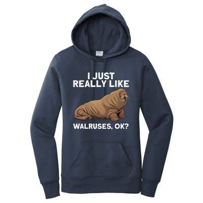 Cool Walrus Art For Pinniped Animal Walrus Lover Women's Pullover Hoodie