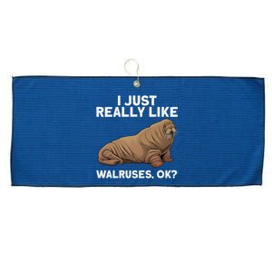 Cool Walrus Art For Pinniped Animal Walrus Lover Large Microfiber Waffle Golf Towel