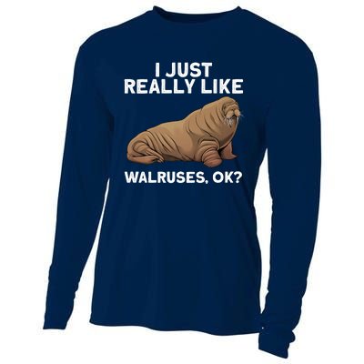 Cool Walrus Art For Pinniped Animal Walrus Lover Cooling Performance Long Sleeve Crew