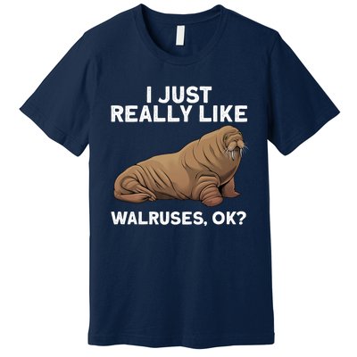 Cool Walrus Art For Pinniped Animal Walrus Lover Premium T-Shirt