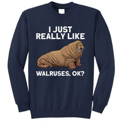 Cool Walrus Art For Pinniped Animal Walrus Lover Tall Sweatshirt