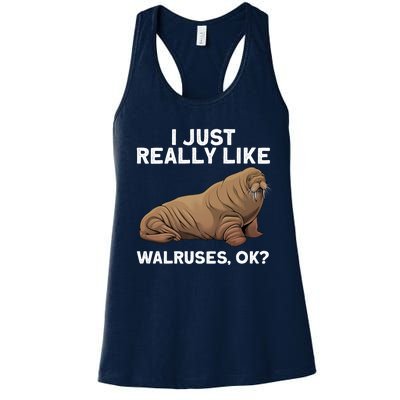 Cool Walrus Art For Pinniped Animal Walrus Lover Women's Racerback Tank