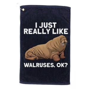 Cool Walrus Art For Pinniped Animal Walrus Lover Platinum Collection Golf Towel