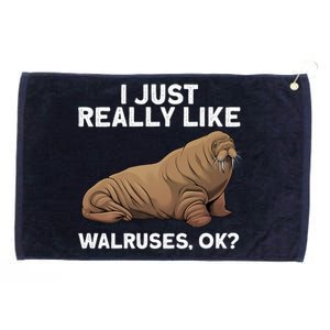 Cool Walrus Art For Pinniped Animal Walrus Lover Grommeted Golf Towel