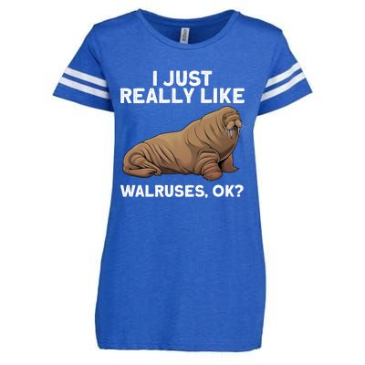 Cool Walrus Art For Pinniped Animal Walrus Lover Enza Ladies Jersey Football T-Shirt