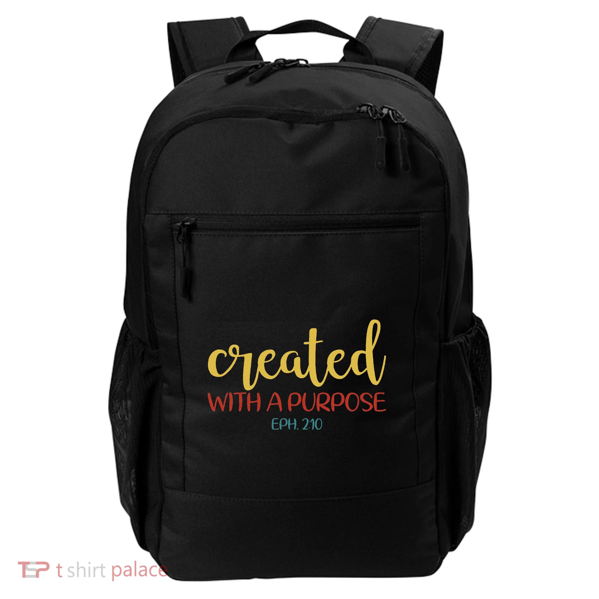 Created With A Purpose God Faith Jesus Daily Commute Backpack