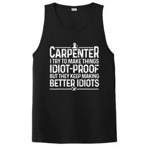 Carpenter Woodworking Art For Men Women Carpentry Woodworker PosiCharge Competitor Tank