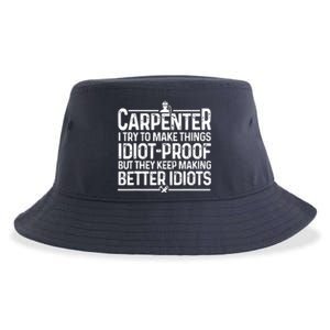 Carpenter Woodworking Art For Men Women Carpentry Woodworker Sustainable Bucket Hat