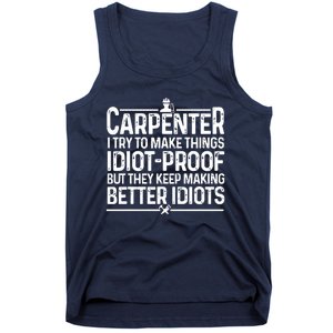 Carpenter Woodworking Art For Men Women Carpentry Woodworker Tank Top