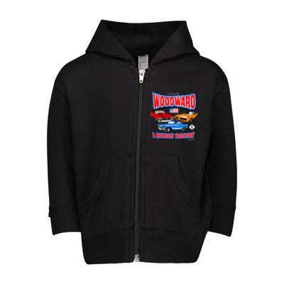 Cruising Woodward Ave M1 A Michigan Tradition Toddler Zip Fleece Hoodie