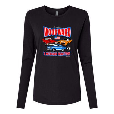 Cruising Woodward Ave M1 A Michigan Tradition Womens Cotton Relaxed Long Sleeve T-Shirt