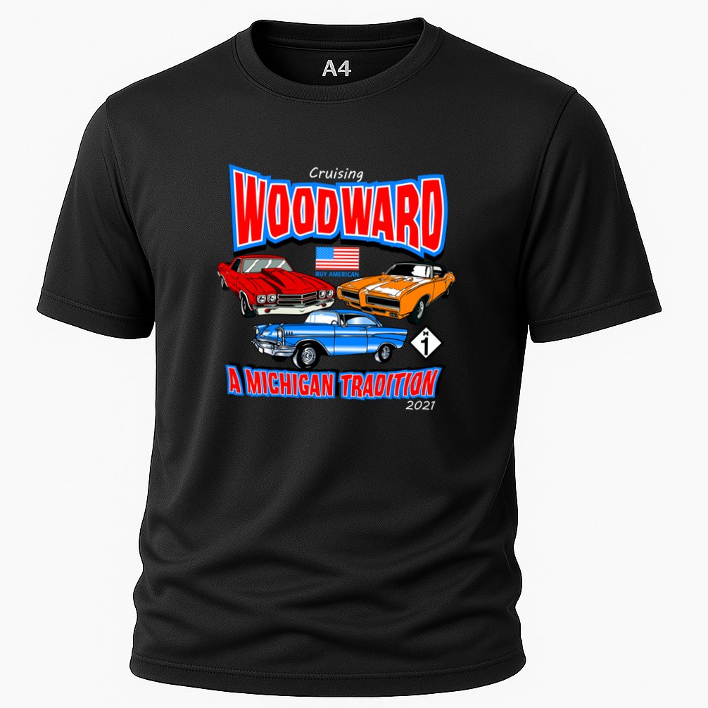 Cruising Woodward Ave M1 A Michigan Tradition Cooling Performance Crew T-Shirt