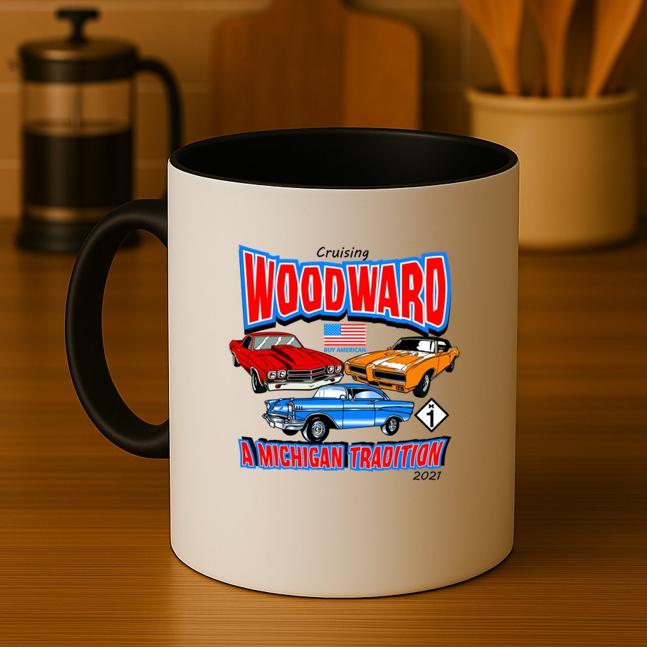 Cruising Woodward Ave M1 A Michigan Tradition Mug