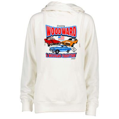 Cruising Woodward Ave M1 A Michigan Tradition Womens Funnel Neck Pullover Hood