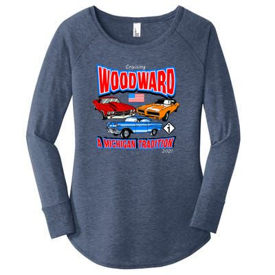 Cruising Woodward Ave M1 A Michigan Tradition Women's Perfect Tri Tunic Long Sleeve Shirt