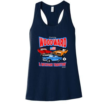 Cruising Woodward Ave M1 A Michigan Tradition Women's Racerback Tank