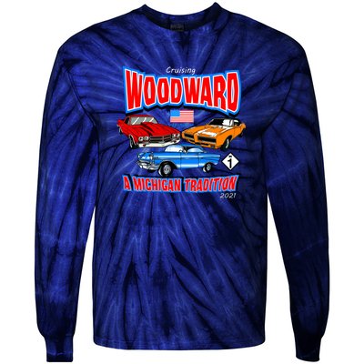 Cruising Woodward Ave M1 A Michigan Tradition Tie-Dye Long Sleeve Shirt