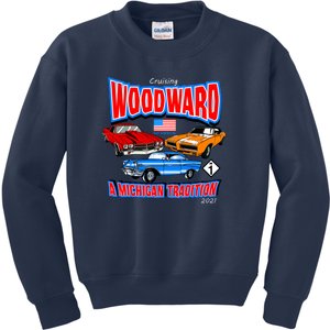 Cruising Woodward Ave M1 A Michigan Tradition Kids Sweatshirt