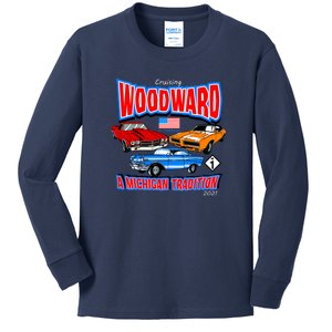 Cruising Woodward Ave M1 A Michigan Tradition Kids Long Sleeve Shirt