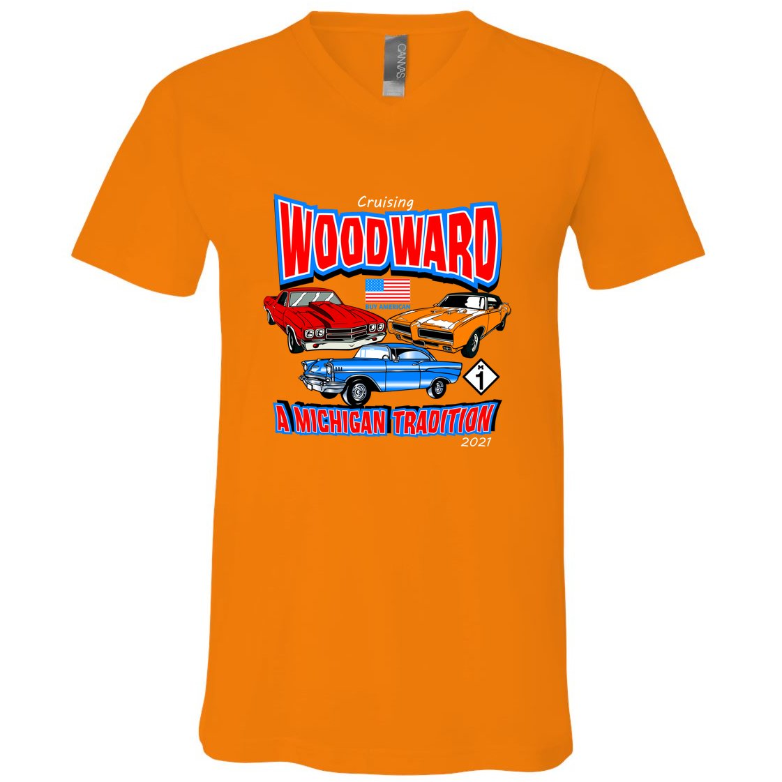Cruising Woodward Ave M1 A Michigan Tradition V-Neck T-Shirt