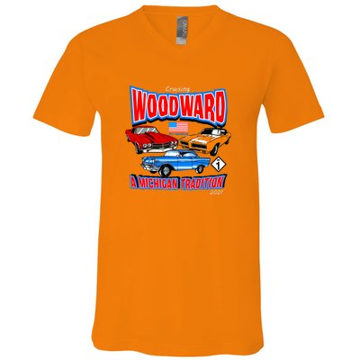 Cruising Woodward Ave M1 A Michigan Tradition V-Neck T-Shirt