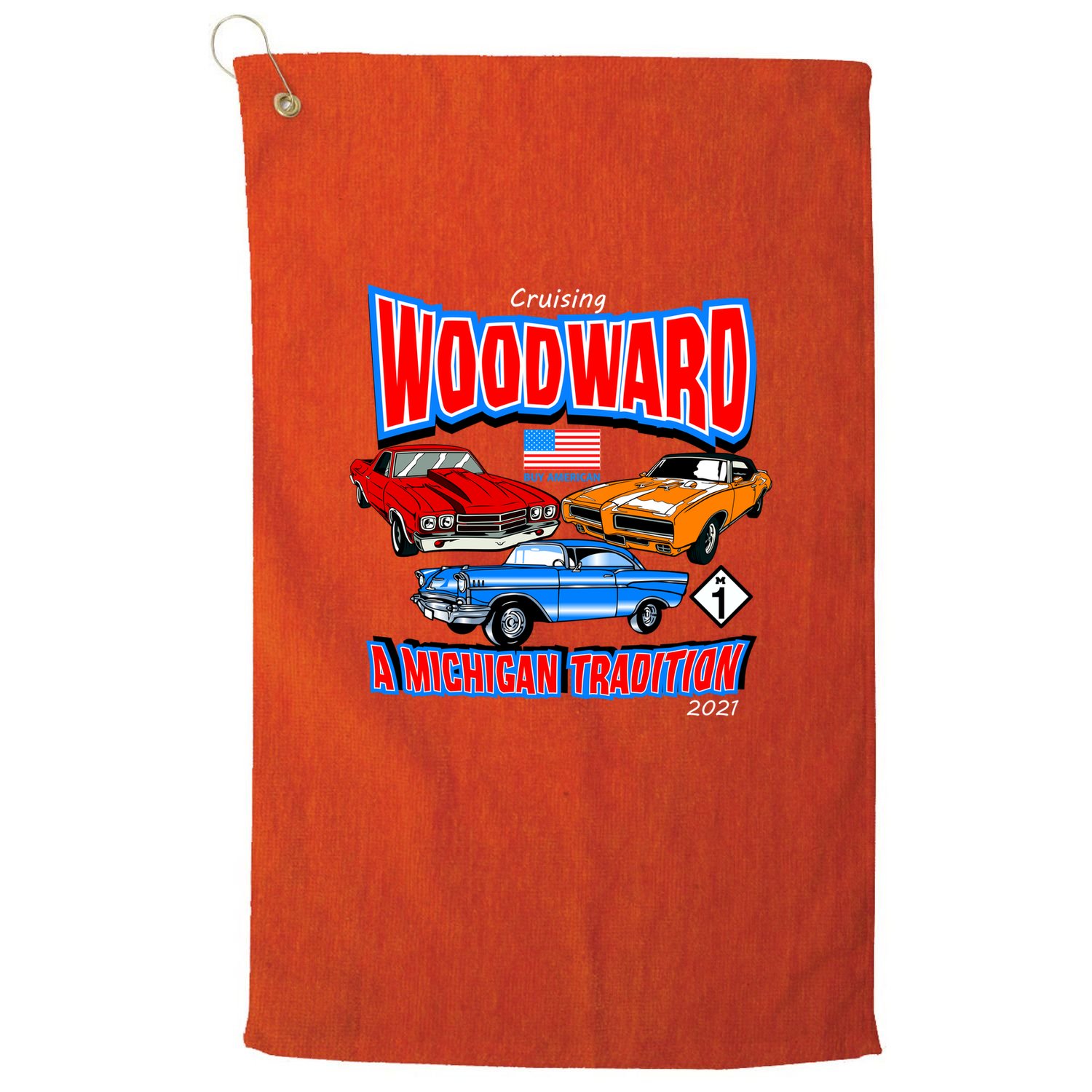 Cruising Woodward Ave M1 A Michigan Tradition Golf Towel
