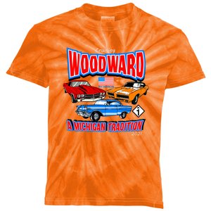 Cruising Woodward Ave M1 A Michigan Tradition Kids Tie-Dye T-Shirt