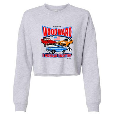 Cruising Woodward Ave M1 A Michigan Tradition Cropped Pullover Crew