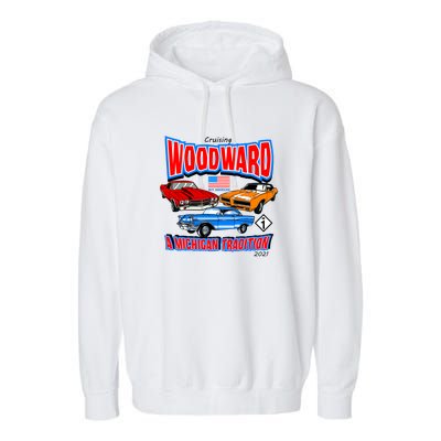 Cruising Woodward Ave M1 A Michigan Tradition Garment-Dyed Fleece Hoodie