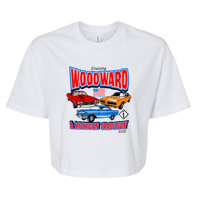 Cruising Woodward Ave M1 A Michigan Tradition Bella+Canvas Jersey Crop Tee