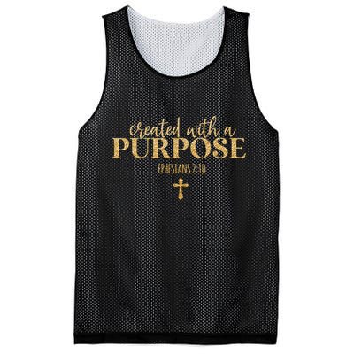 Created With A Purpose, Christian, Bible Verse, Jesus Mesh Reversible Basketball Jersey Tank