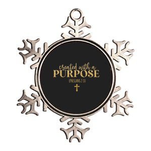 Created With A Purpose, Christian, Bible Verse, Jesus Metallic Star Ornament